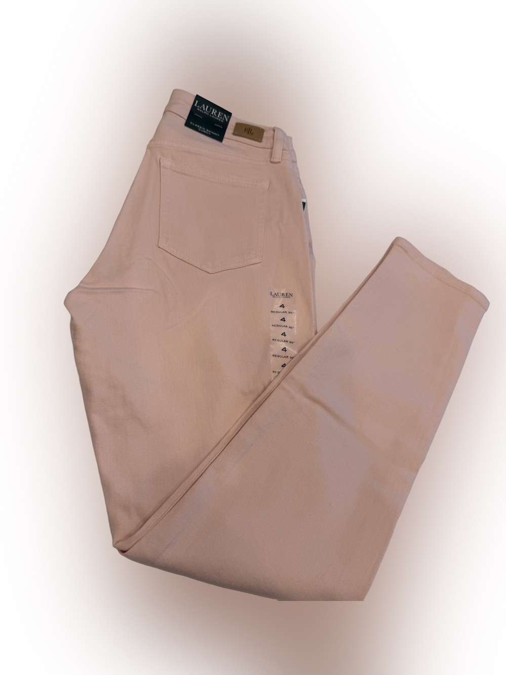 Lauren Ralph Lauren Classic Skinny Curvy Jeans Size 4 X 30L Pink Wash NWT